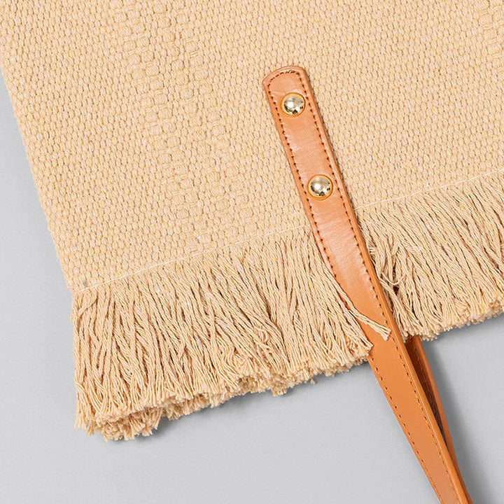 Borsa a tracolla in tela con nappe tinta unita e grande capacità Buddha Stones