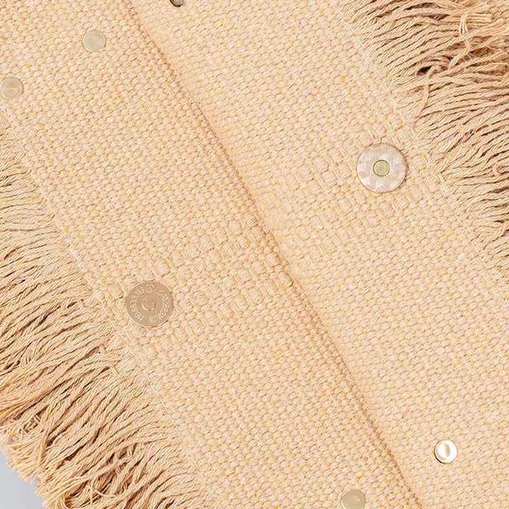 Borsa a tracolla in tela con nappe tinta unita e grande capacità Buddha Stones