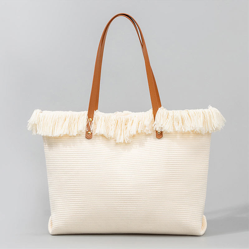 Borsa a tracolla in tela con nappa Hamsa, grande capacità, con foglie di malocchio e Buddha Stones