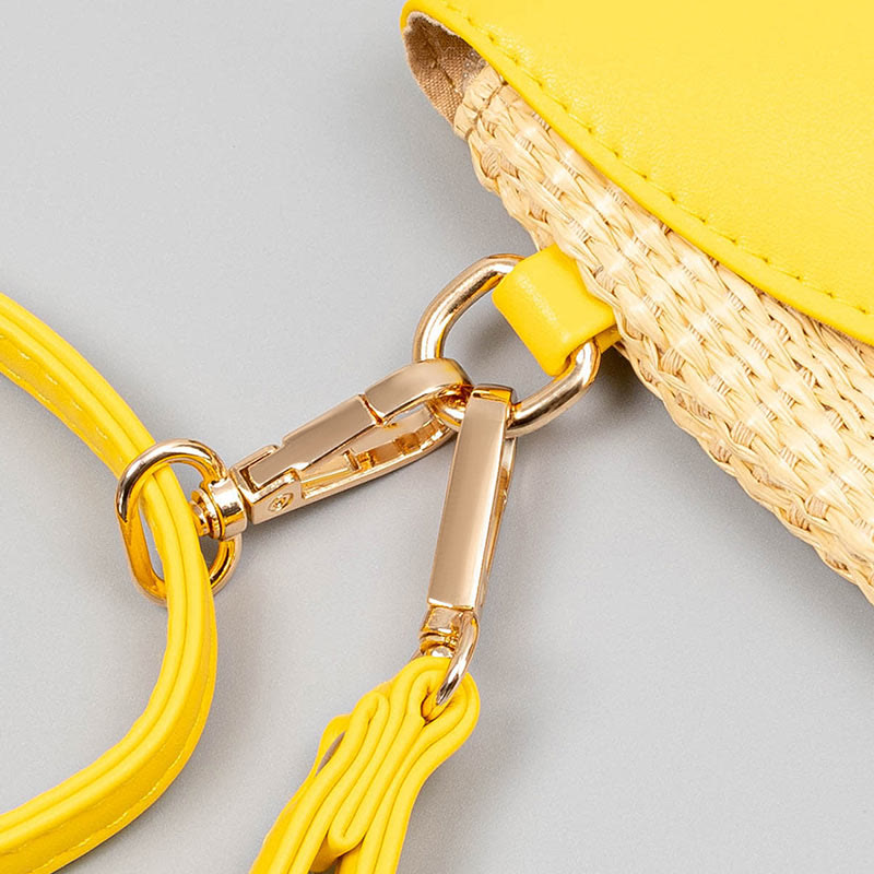 Borsa a tracolla in paglia intrecciata con fiore di elefante, borsa a tracolla, borsa a mano, Buddha Stones