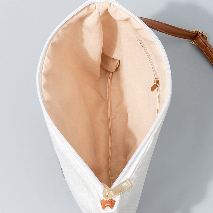 Borsa a tracolla in tela con foglia di Hamsa, con Buddha Stones e occhio maligno