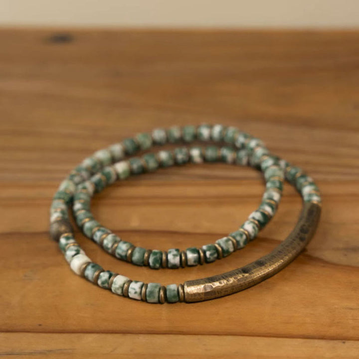 Buddha Stones Sodalite Immagine Diaspro Pietra Verde Punto Braccialetto Armonia Saggezza