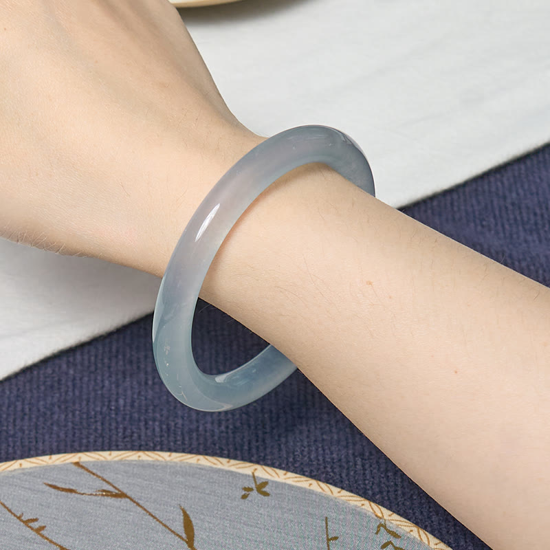 Buddha Stones Pace interiore e sollievo dallo stress Braccialetto in giada blu acquamarina