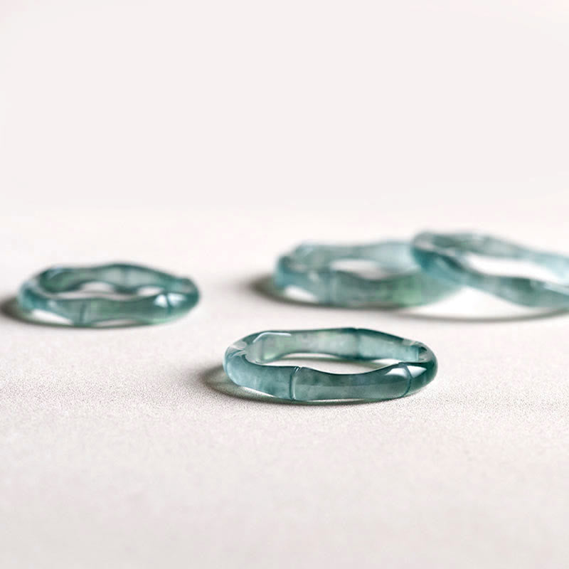 Buddha Stones Natural Jade Bamboo Prosperity Abbondanza