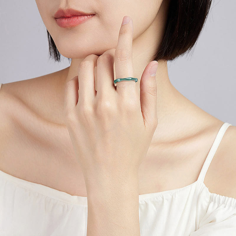 Buddha Stones Natural Jade Bamboo Prosperity Abbondanza