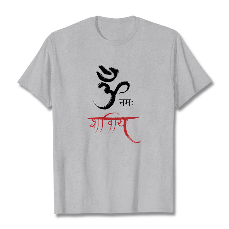 T-shirt Buddha Stones OM NAMAH SHIVAYA Mantra sanscrito - Grigio chiaro - 2XL - image 1