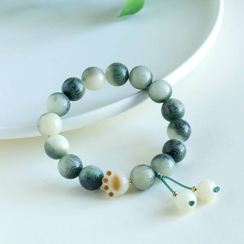 Braccialetto dell'armonia intagliato Buddha Stones Bodhi Seed Om Mani Padme Hum