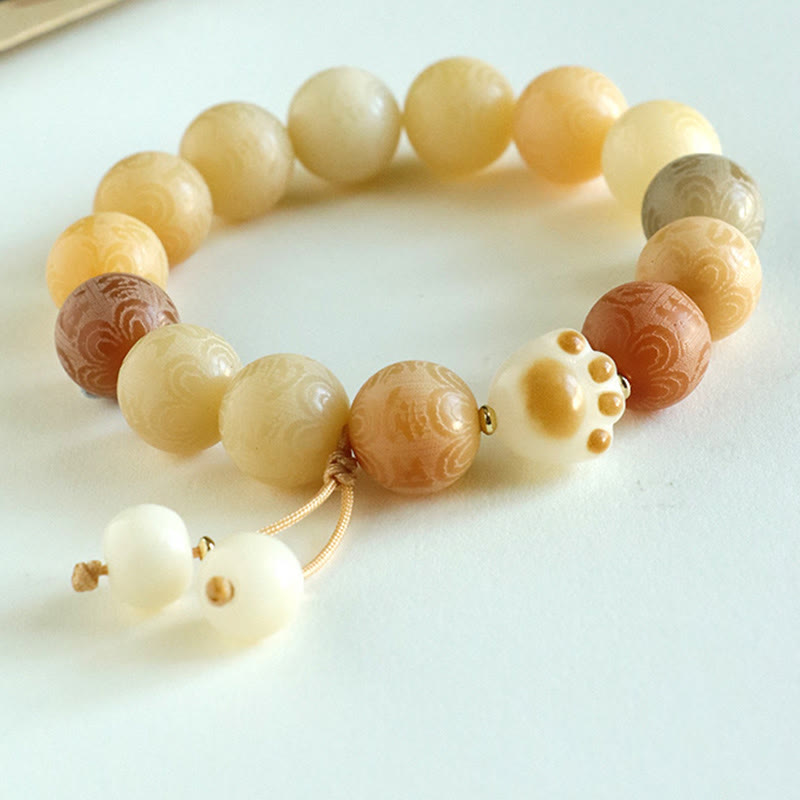 Braccialetto dell'armonia intagliato Buddha Stones Bodhi Seed Om Mani Padme Hum