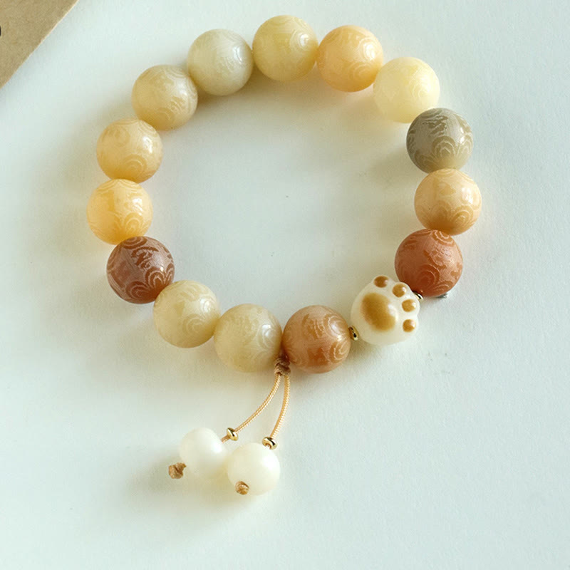 Braccialetto dell'armonia intagliato Buddha Stones Bodhi Seed Om Mani Padme Hum