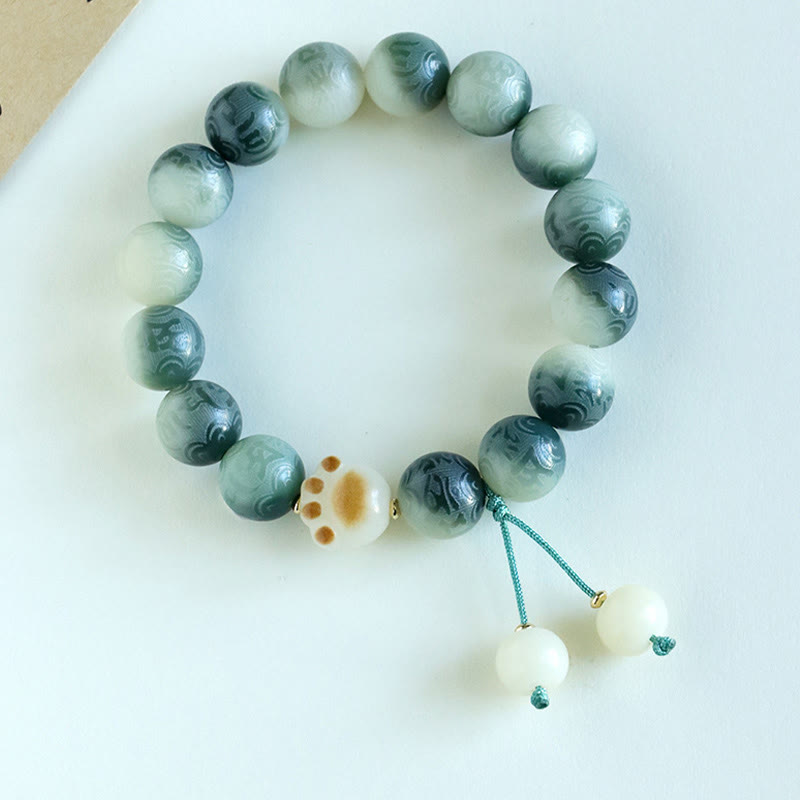 Braccialetto dell'armonia intagliato Buddha Stones Bodhi Seed Om Mani Padme Hum