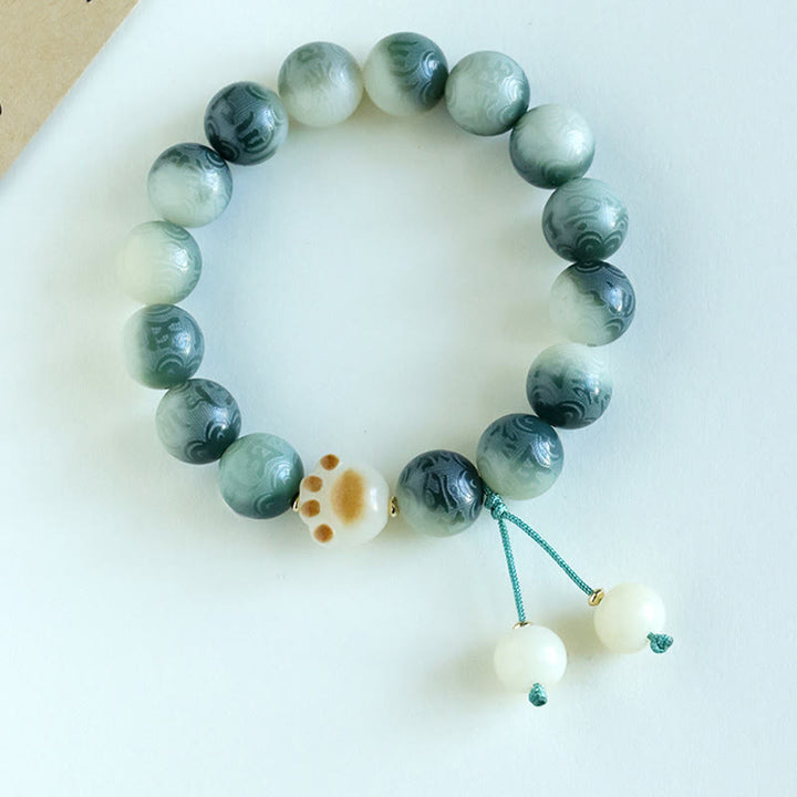 Braccialetto dell'armonia intagliato Buddha Stones Bodhi Seed Om Mani Padme Hum