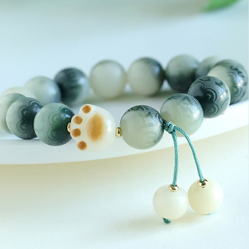 Braccialetto dell'armonia intagliato Buddha Stones Bodhi Seed Om Mani Padme Hum