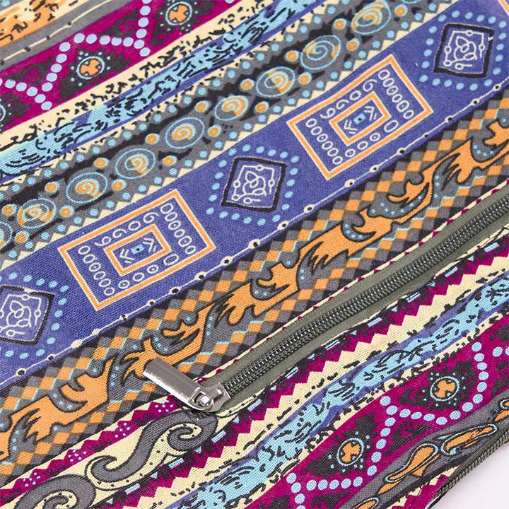 Borsa a tracolla in cotone a strisce colorate Buddha Stones