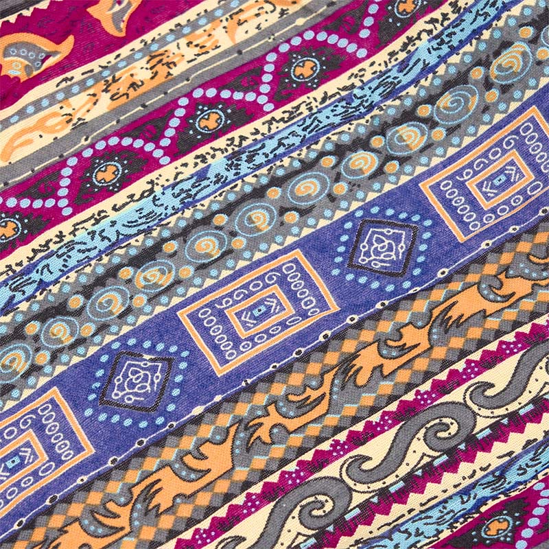 Borsa a tracolla in cotone a strisce colorate Buddha Stones