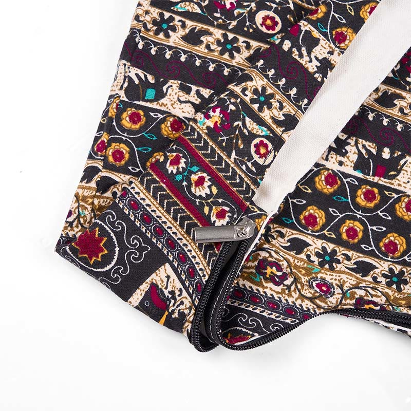 Borsa a tracolla con strisce di elefante in cotone Buddha Stones