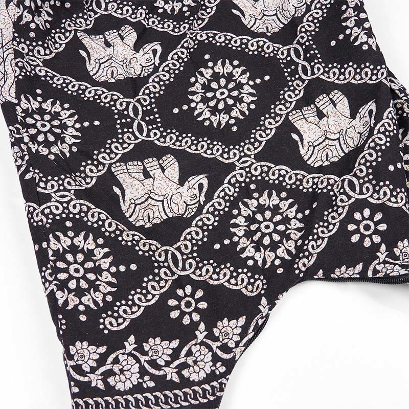 Borsa a tracolla con strisce di elefante in cotone Buddha Stones