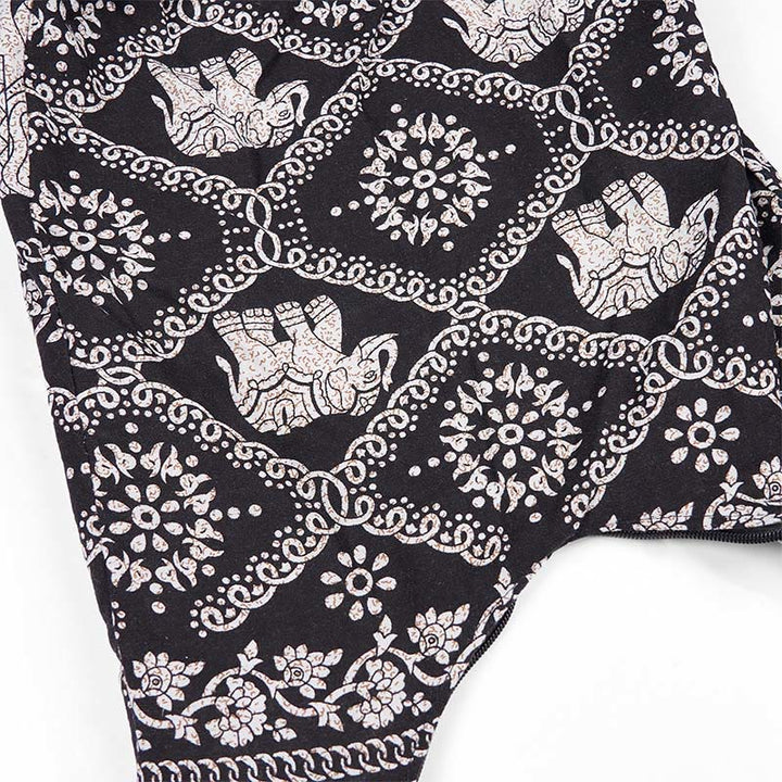 Borsa a tracolla con strisce di elefante in cotone Buddha Stones