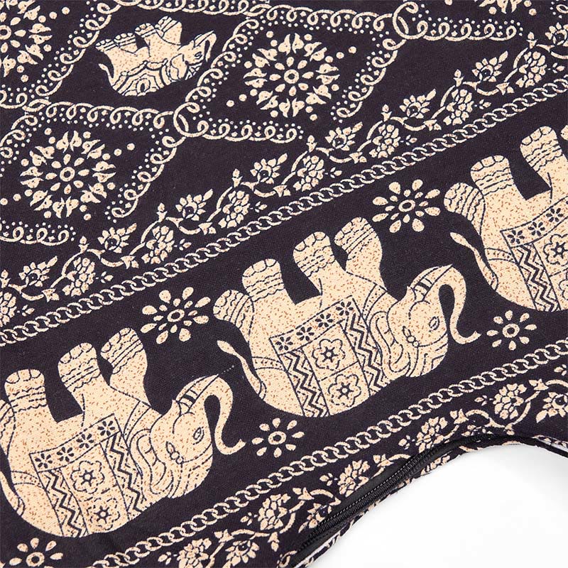 Borsa a tracolla con strisce di elefante in cotone Buddha Stones