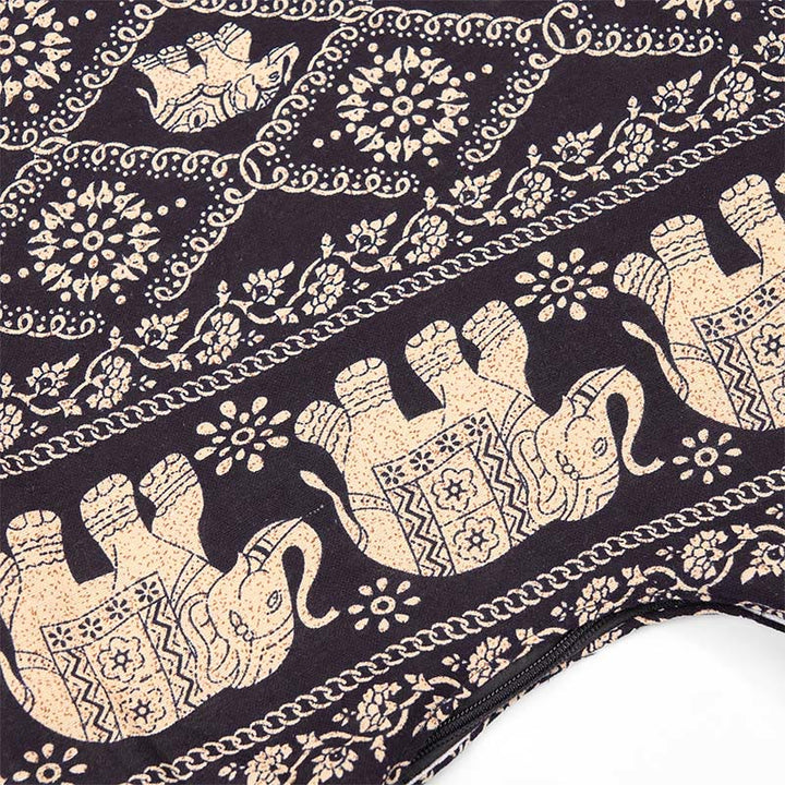 Borsa a tracolla con strisce di elefante in cotone Buddha Stones