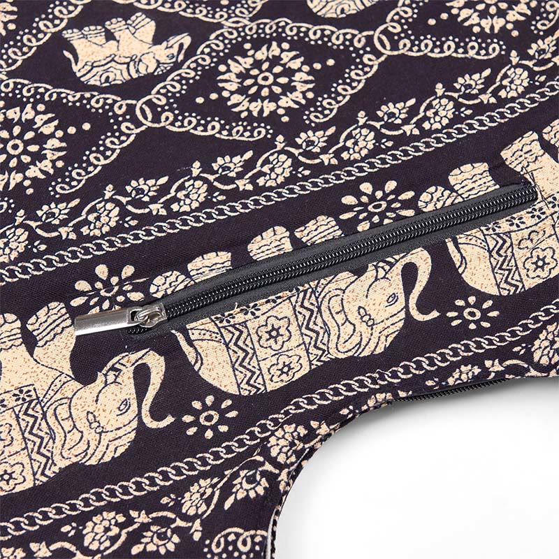 Borsa a tracolla con strisce di elefante in cotone Buddha Stones