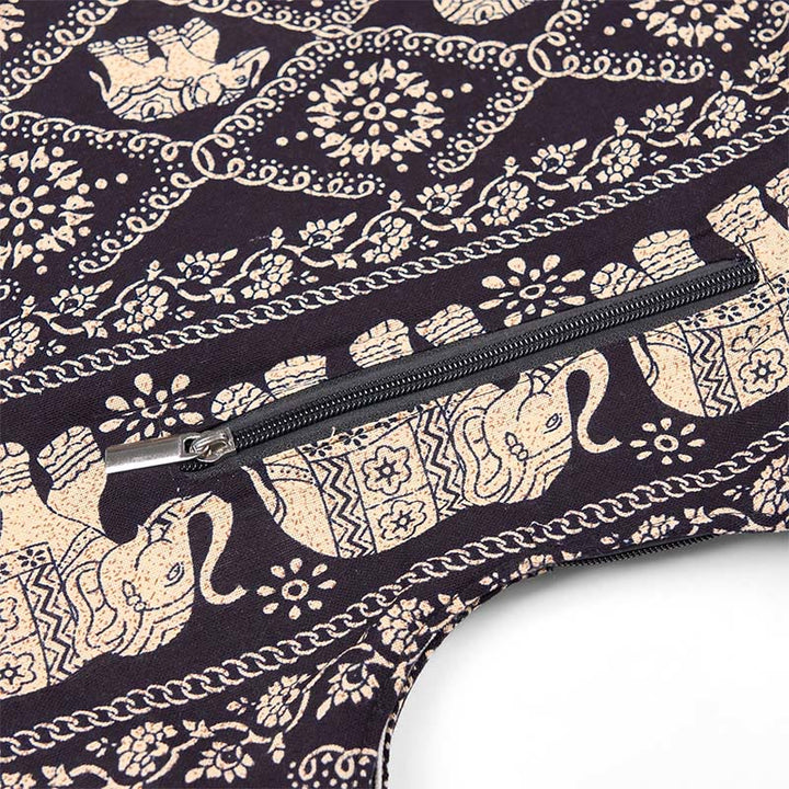 Borsa a tracolla con strisce di elefante in cotone Buddha Stones