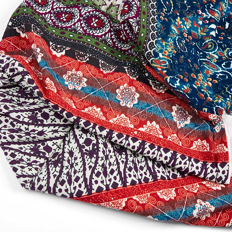 Borsa a tracolla in cotone con motivo a strisce colorate Buddha Stones