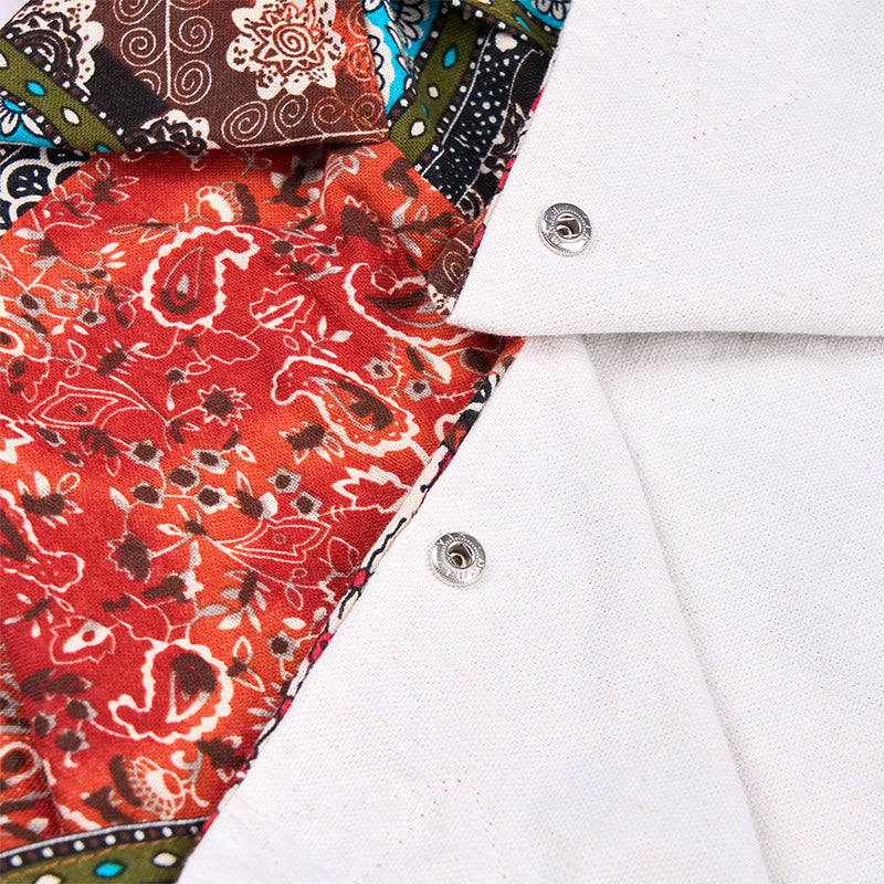 Borsa a tracolla in cotone con motivo a strisce colorate Buddha Stones