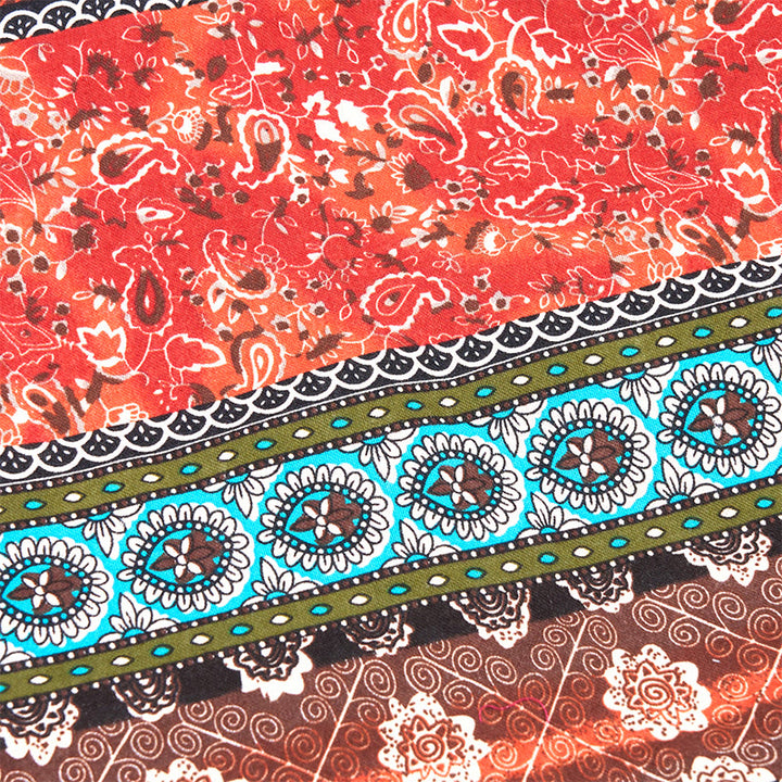 Borsa a tracolla in cotone con motivo a strisce colorate Buddha Stones