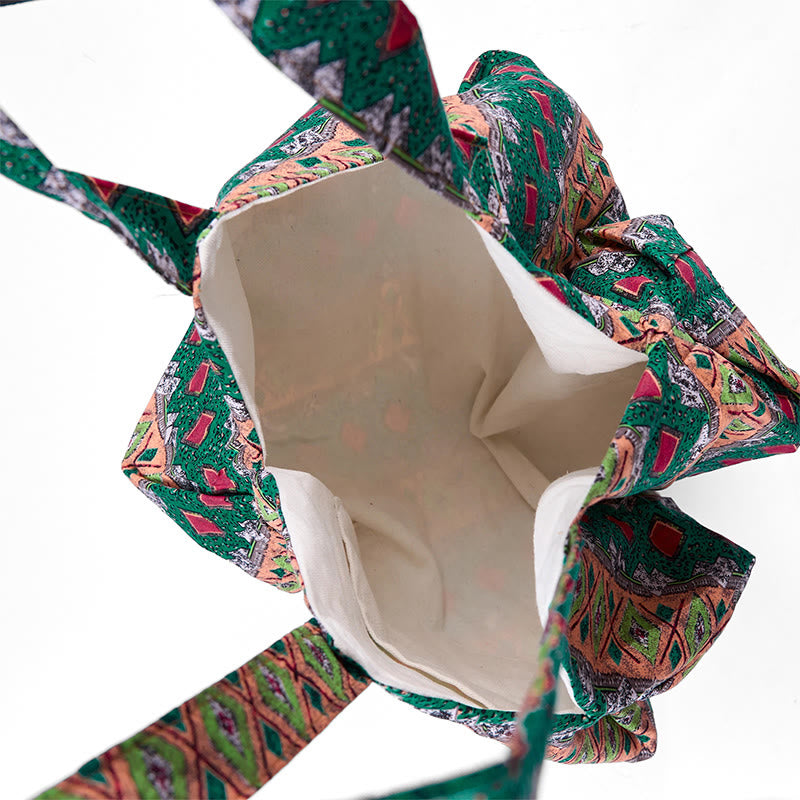 Borsa a tracolla in cotone con motivo a strisce colorate Buddha Stones