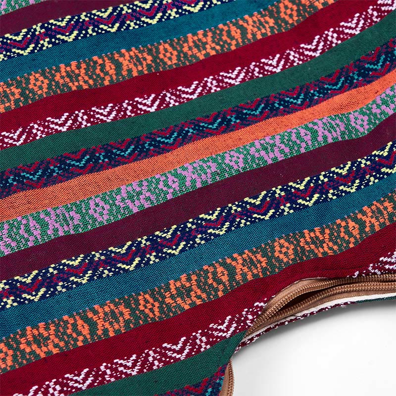 Borsa a tracolla in cotone con motivo a strisce geometriche colorate Buddha Stones