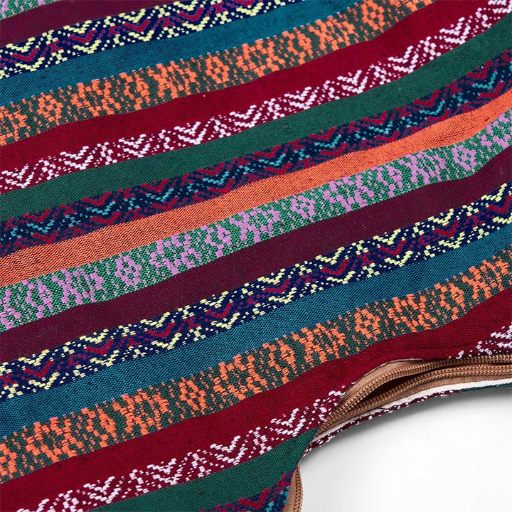 Borsa a tracolla in cotone con motivo a strisce geometriche colorate Buddha Stones