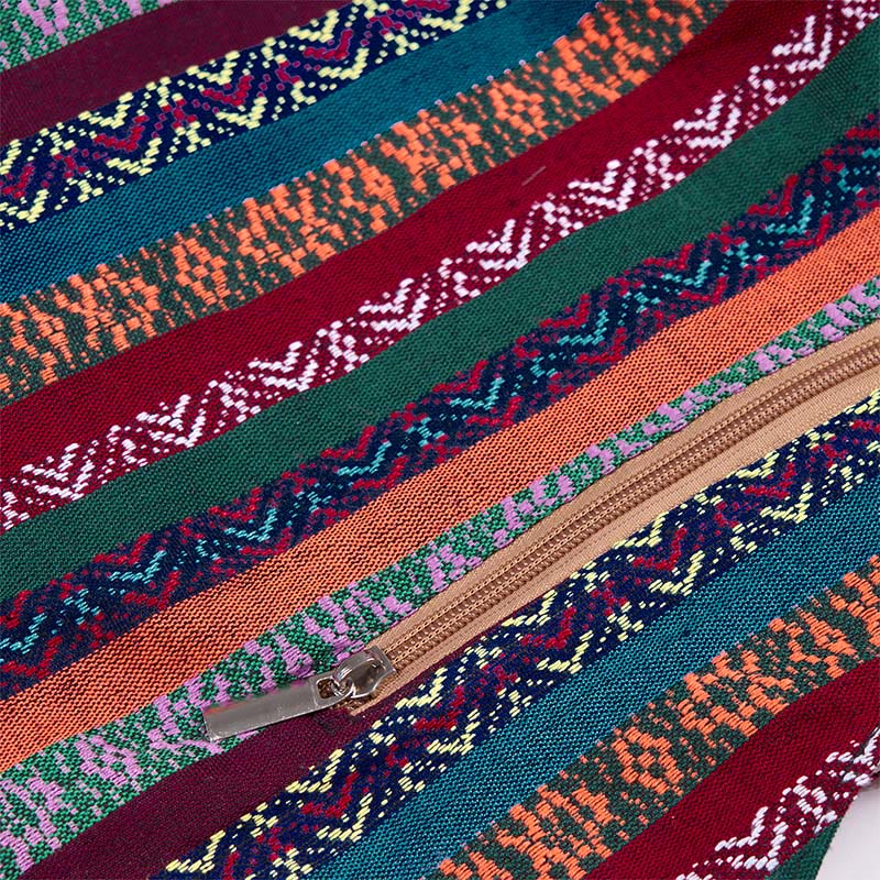 Borsa a tracolla in cotone con motivo a strisce geometriche colorate Buddha Stones