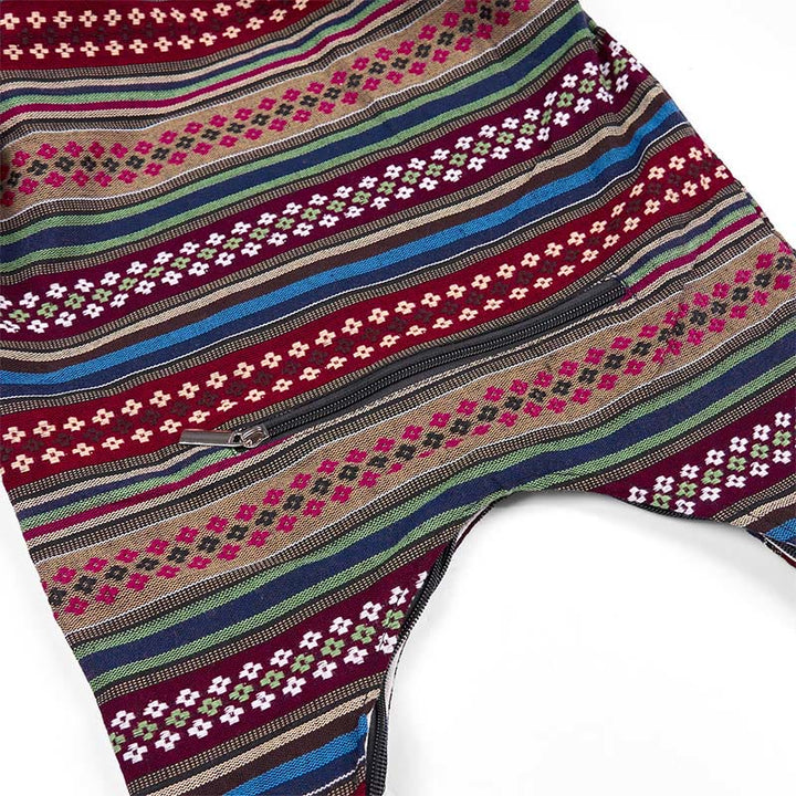 Borsa a tracolla in cotone con motivo a strisce geometriche colorate Buddha Stones