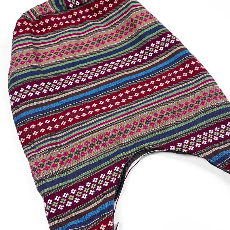 Borsa a tracolla in cotone con motivo a strisce geometriche colorate Buddha Stones