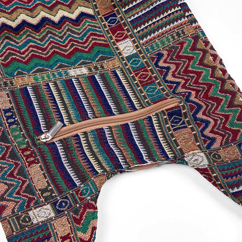 Borsa a tracolla in cotone con motivo a onde marroni e verdi Buddha Stones