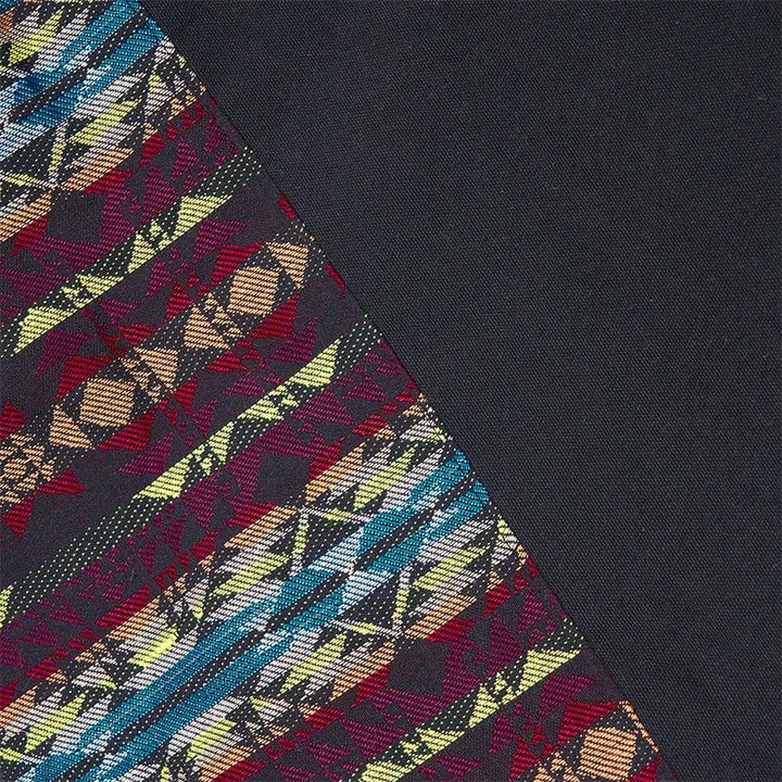 Borsa a tracolla in cotone con motivo a strisce blu e rosso Buddha Stones