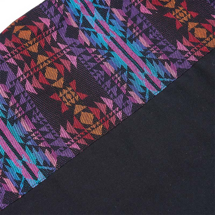 Borsa a tracolla in cotone con motivo geometrico rosso rosa e nero Buddha Stones