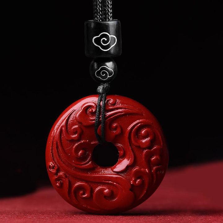 Collana con ciondolo a forma di corda con fibbia per la pace Buddha Stones Cinnabar naturale Lotus - image 3
