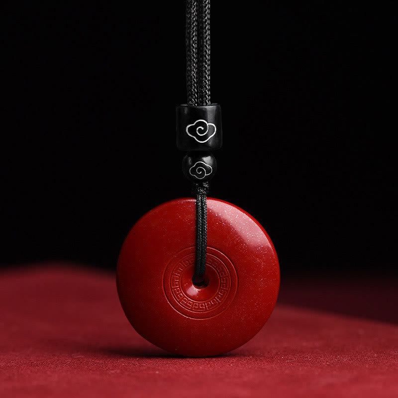 Collana con ciondolo a forma di corda con fibbia per la pace Buddha Stones Cinnabar naturale Lotus - Cinabro - image 9