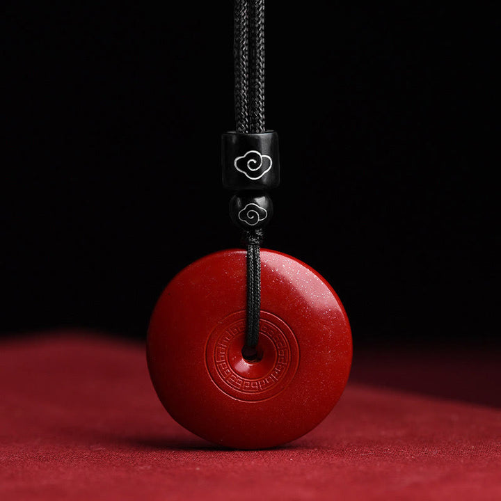 Collana con ciondolo a forma di corda con fibbia per la pace Buddha Stones Cinnabar naturale Lotus - Cinabro - image 9