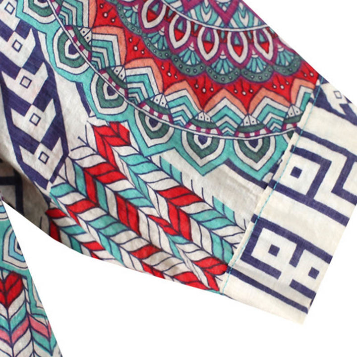 Camicia con mezza abbottonatura e mandala geometrico da donna Buddha Stones