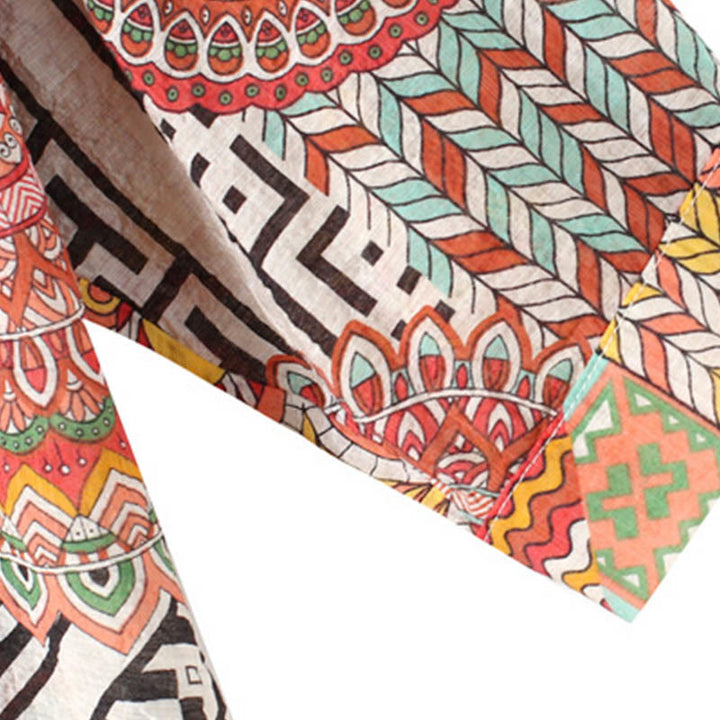 Camicia con mezza abbottonatura e mandala geometrico da donna Buddha Stones