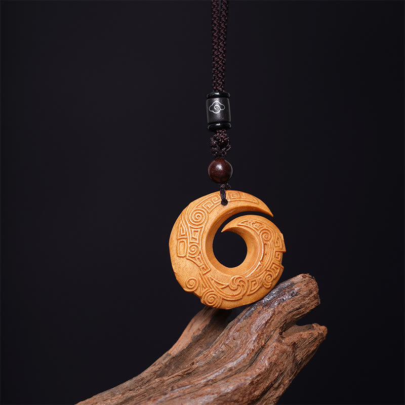 Buddha Stones Legno di ebano Sandalo La fortuna di una persona migliora Modello di design Collana con ciondolo di pace