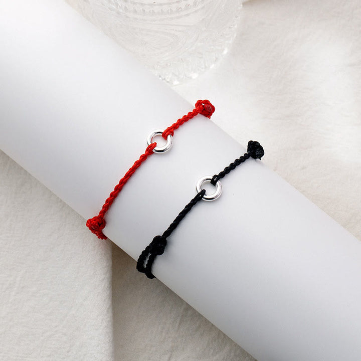 Buddha Stones 925 Sterling Silver Peace Buckle Luck String Braid Rope Cavigliera - image 15