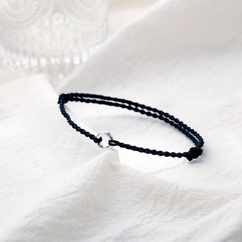 Buddha Stones 925 Sterling Silver Peace Buckle Luck String Braid Rope Cavigliera - image 12