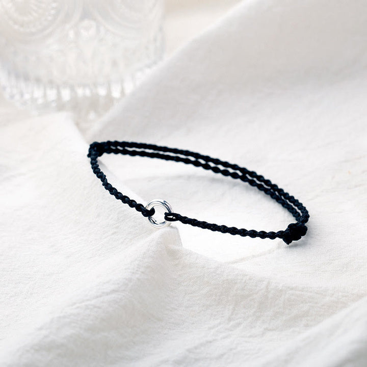 Buddha Stones 925 Sterling Silver Peace Buckle Luck String Braid Rope Cavigliera - image 12