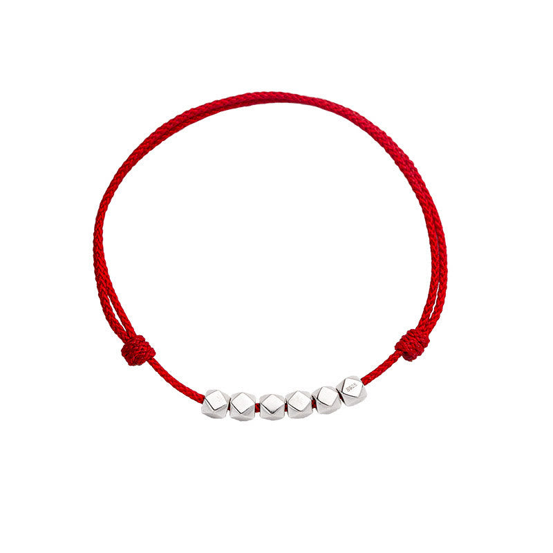 Buddha Stones 925 Sterling Silver Beads Luck Protection Treccia Corda Cavigliera - image 9