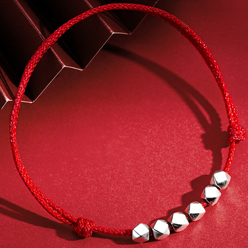 Buddha Stones 925 Sterling Silver Beads Luck Protection Treccia Corda Cavigliera - image 2