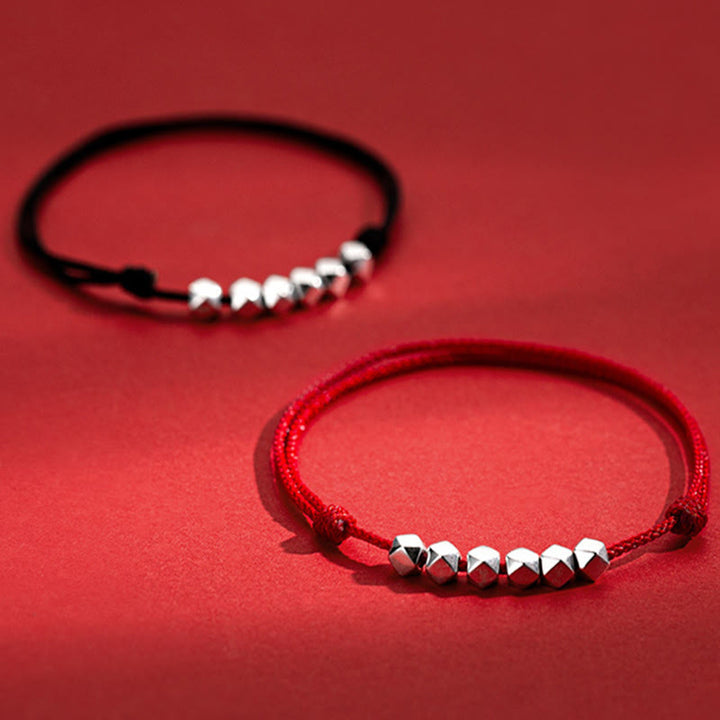 Buddha Stones 925 Sterling Silver Beads Luck Protection Treccia Corda Cavigliera - image 1