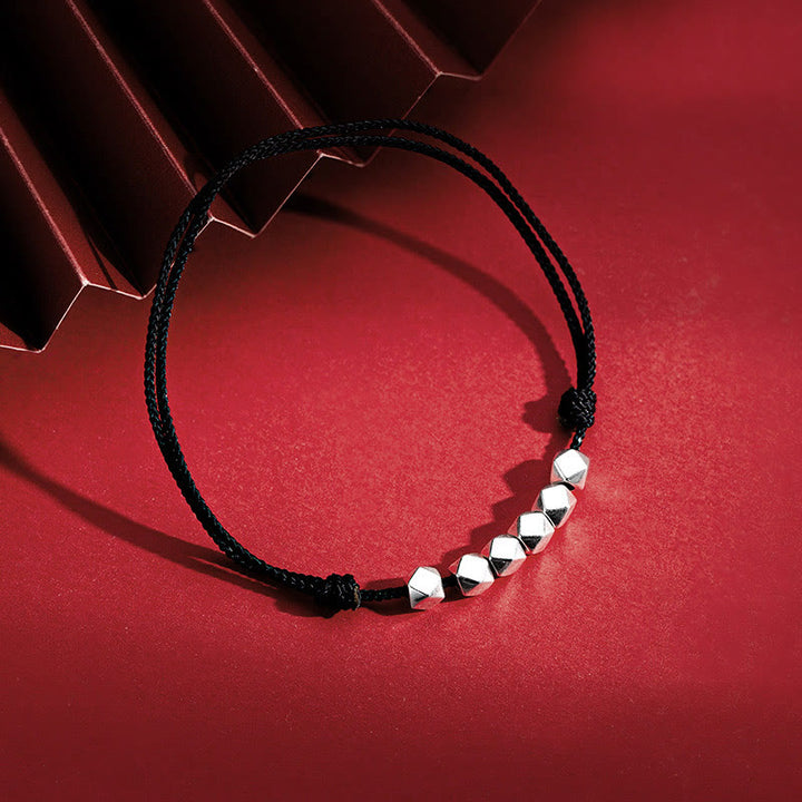 Buddha Stones 925 Sterling Silver Beads Luck Protection Treccia Corda Cavigliera - image 11